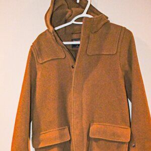 Abercrombie and Fitch Wool Hooded Coat Camel Color Men XS